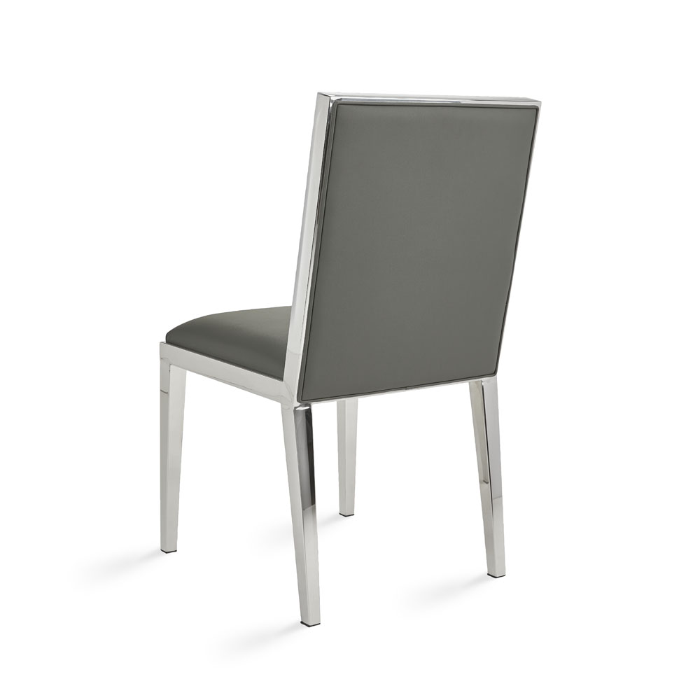 Emario Dining Chair: Grey Leatherette